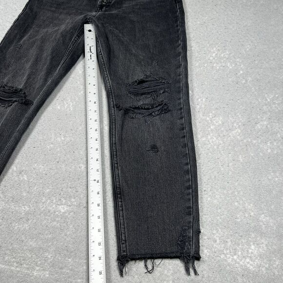 Free People We The Free Jeans Womens 27 BlackHigh-Rise Skinny Distressed Raw Hem - Picture 7 of 10